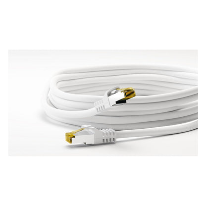 Goobay 2m RJ45 Patchkabel CAT 6A S/FTP (PiMF), 500 MHz, mit CAT 7 Rohkabel, weiß LSZH halogenfrei, Kupfer