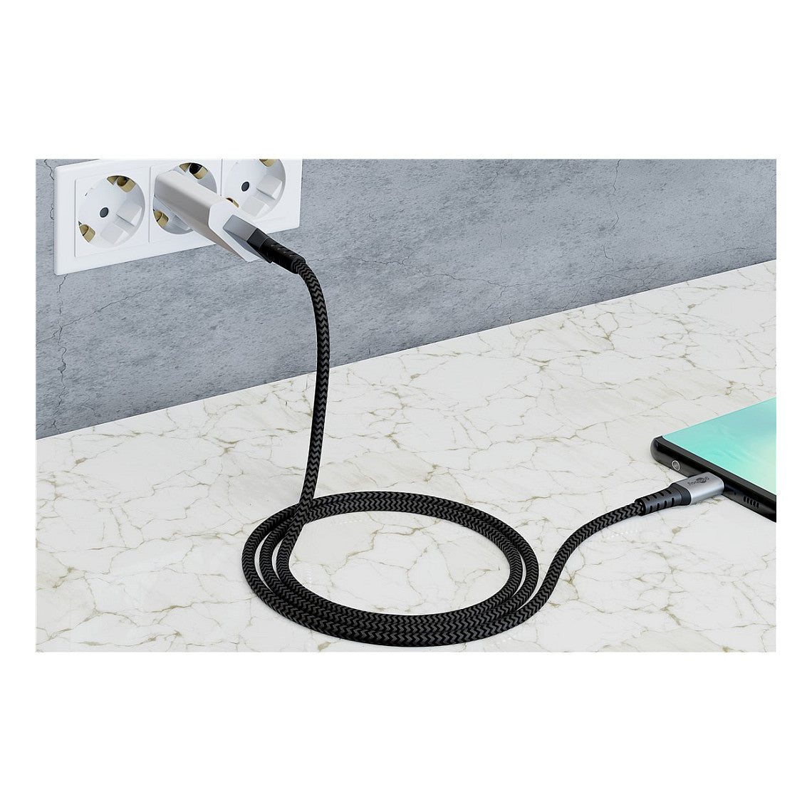 Goobay USB-C auf USB-C mit Metallsteckern, grau, 2m