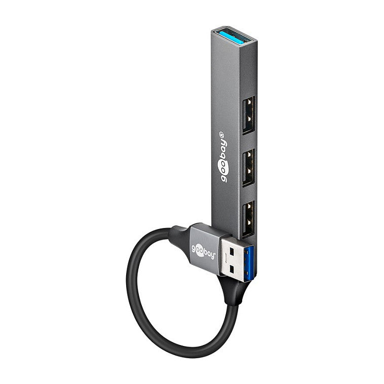 Goobay Slim 4-Port USB-Hub, USB-A auf USB-A, 5 Gbit/s