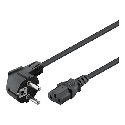 Goobay Kaltgerte-Anschlusskabel C13 > Schutzkontakt-Stecker (schwarz, 1,5 Meter, abgewinkelter Stecker)