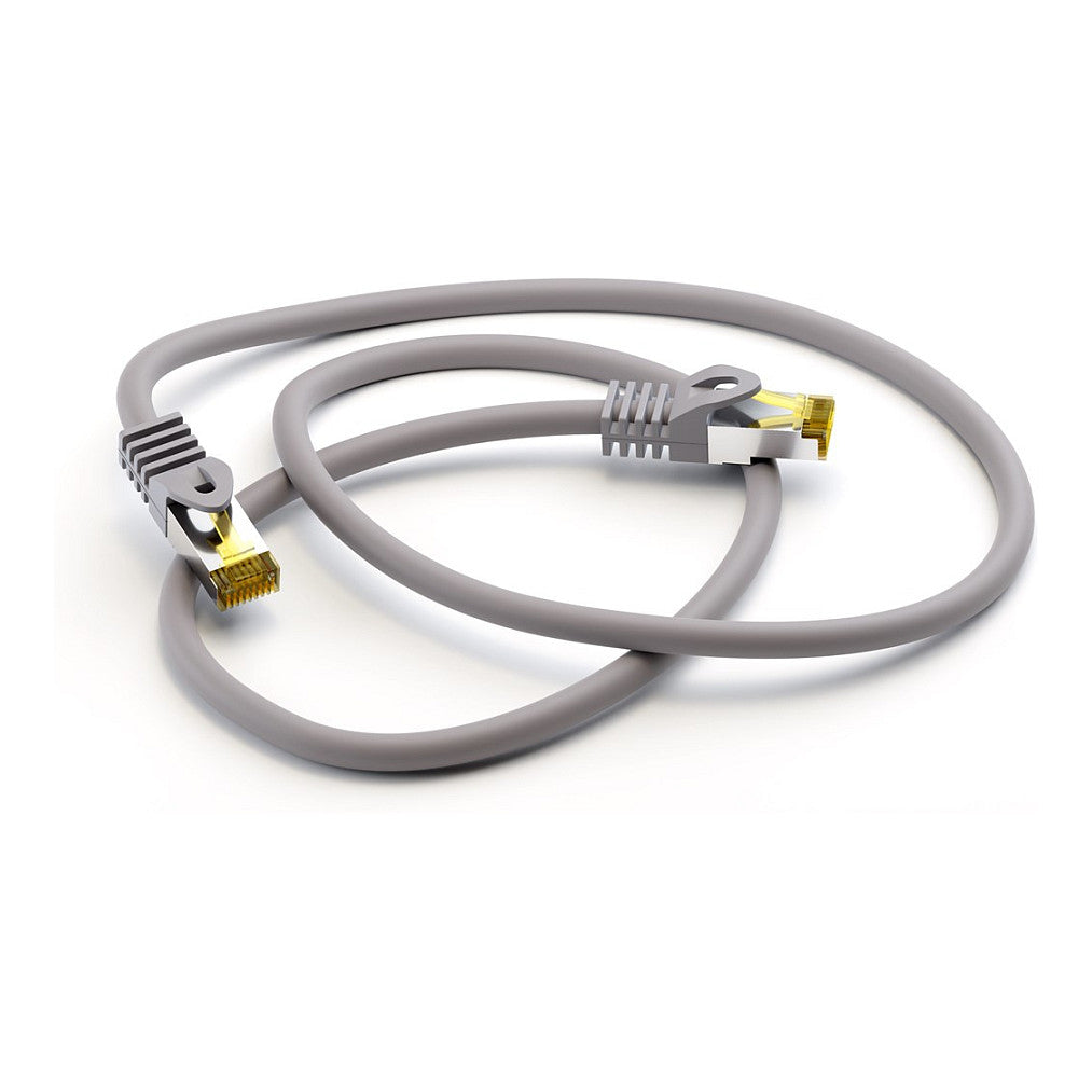 Goobay RJ-45 Patchkabel Cat 6.a S/FTP (PIMF), mit Cat.7 Rohkabel (grau, 3 Meter, 500 MHz)