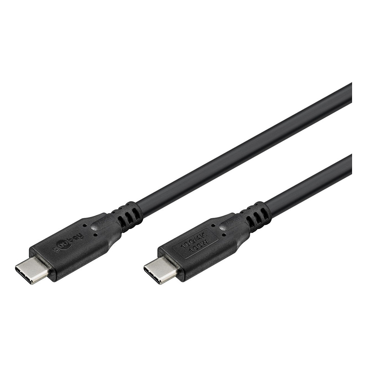 Kabel USB-C <=> USB-C 3.2 Gen2, 10 Gbit/s, 1m, black Power Delivery 3.0, 100W, 4K, 60Hz