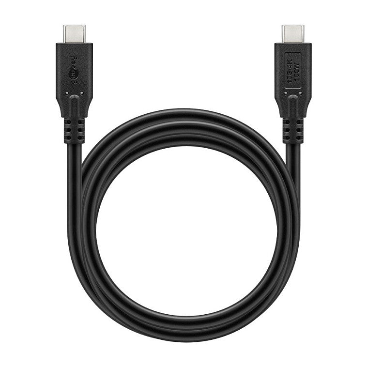 Kabel USB-C <=> USB-C 3.2 Gen2, 10 Gbit/s, 1m, black Power Delivery 3.0, 100W, 4K, 60Hz