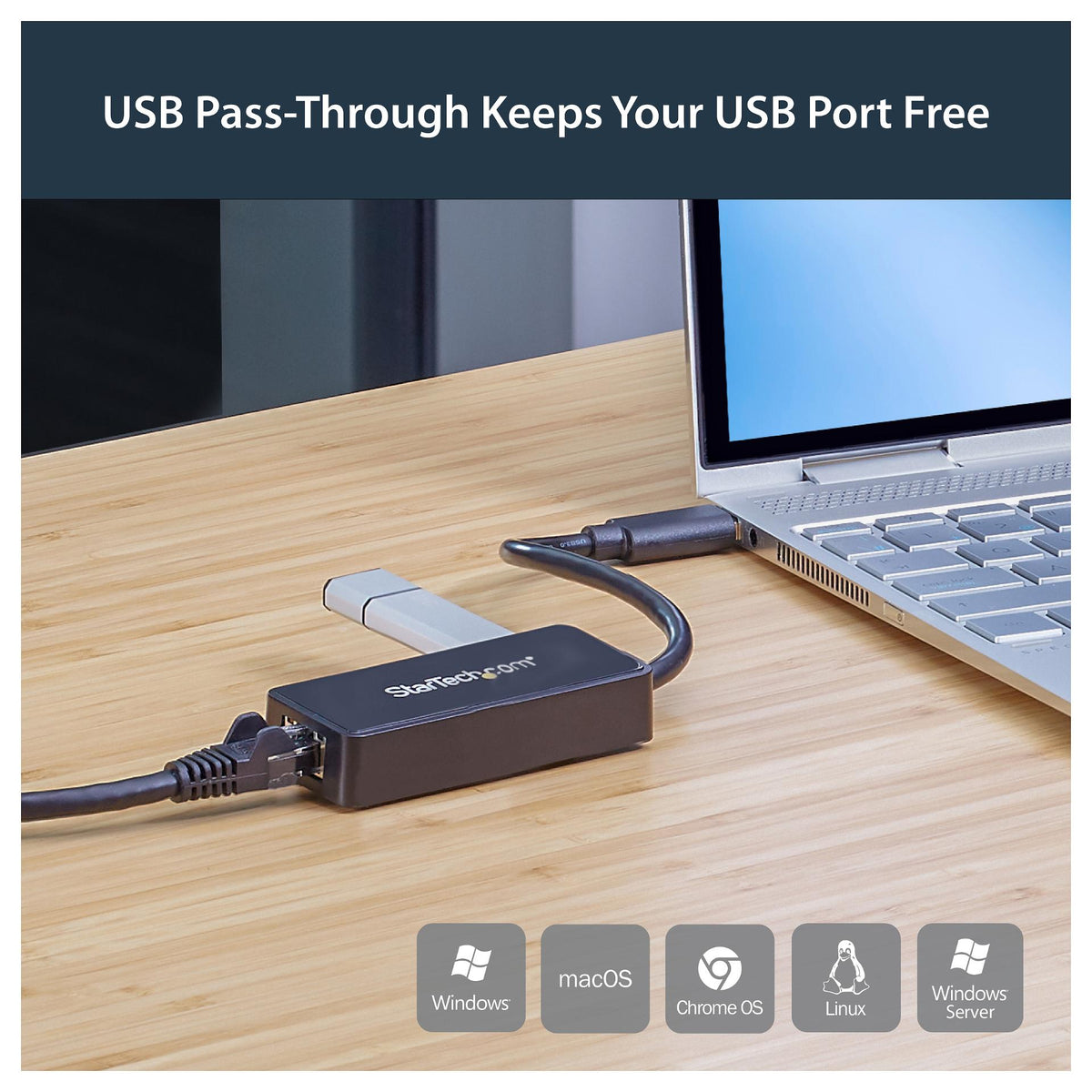 USB31000SPTB USB 3.0 to Gigabit NIC Adapter with USB Port
