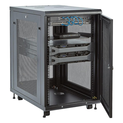 Server Rack Schrank - 78cm tiefes Gehuse - 18 HE - Netzwerk Server Schrank - Datenschrank