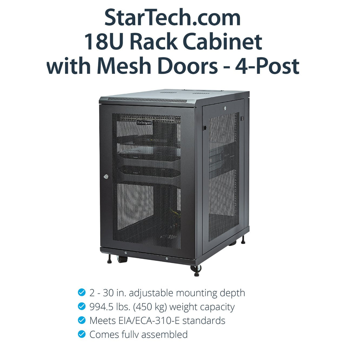Server Rack Schrank - 78cm tiefes Gehuse - 18 HE - Netzwerk Server Schrank - Datenschrank