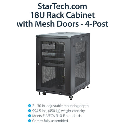 Server Rack Schrank - 78cm tiefes Gehuse - 18 HE - Netzwerk Server Schrank - Datenschrank