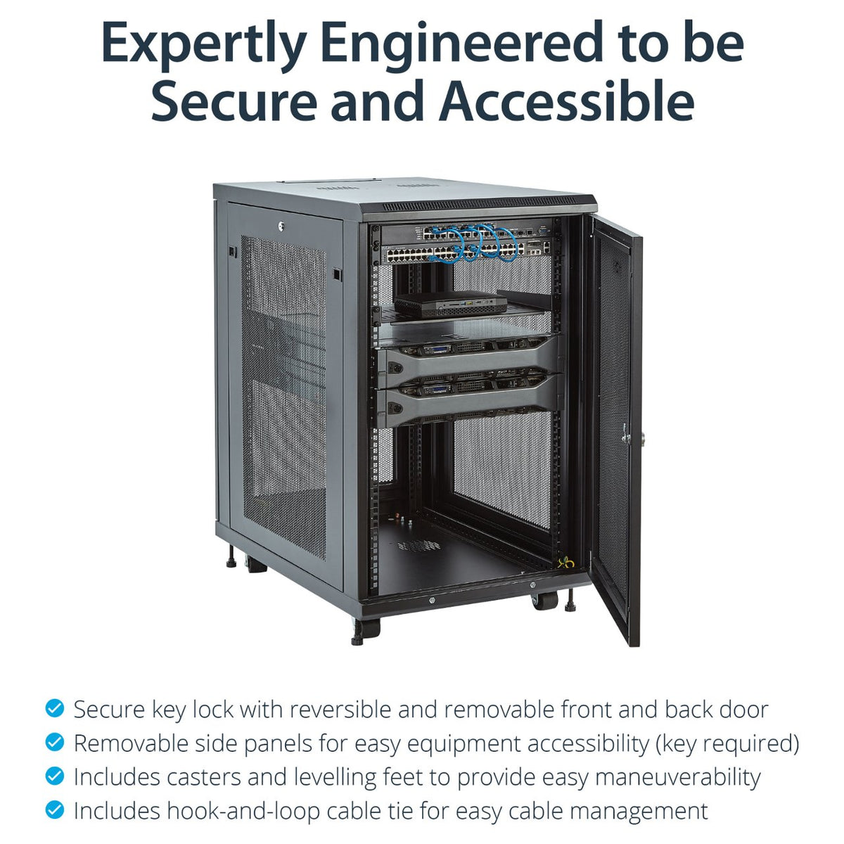 Server Rack Schrank - 78cm tiefes Gehuse - 18 HE - Netzwerk Server Schrank - Datenschrank