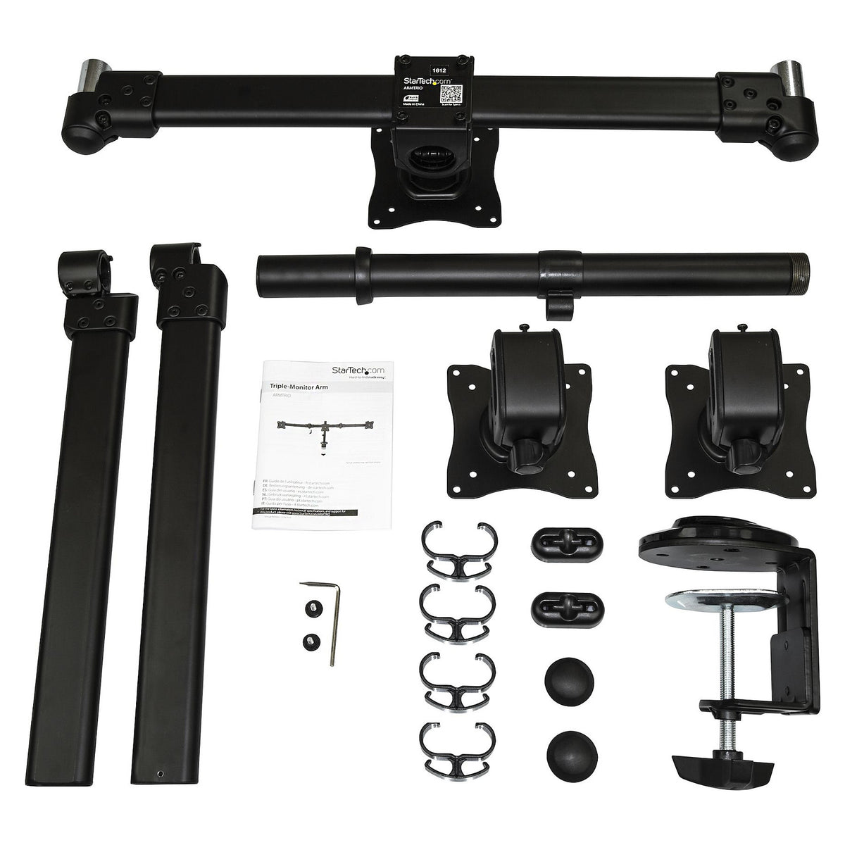 STARTECH.COM Dreifach Monitorarm fr Surround Setup - Untersttzt 3 monitore bis zu 24 Zoll - Werkzeuglose Hhenverstellung