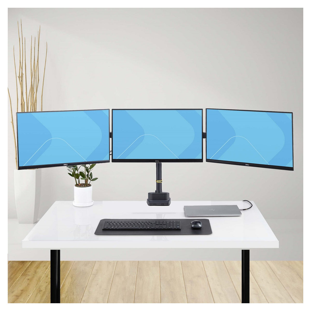 StarTech.com Monitortischhalterung, 3x 27 in Monitore, VESA 75x75/100x100 - Befestigungskit - einstellbarer Arm - für 3 LCD-Anzeigen