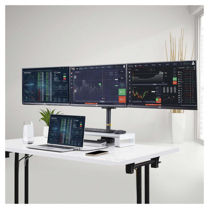 StarTech.com Monitortischhalterung, 3x 27 in Monitore, VESA 75x75/100x100 - Befestigungskit - einstellbarer Arm - für 3 LCD-Anzeigen