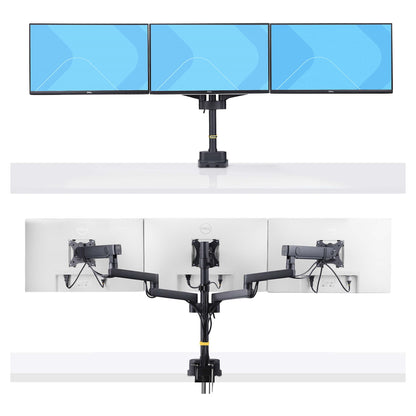StarTech.com Monitortischhalterung, 3x 27 in Monitore, VESA 75x75/100x100 - Befestigungskit - einstellbarer Arm - für 3 LCD-Anzeigen