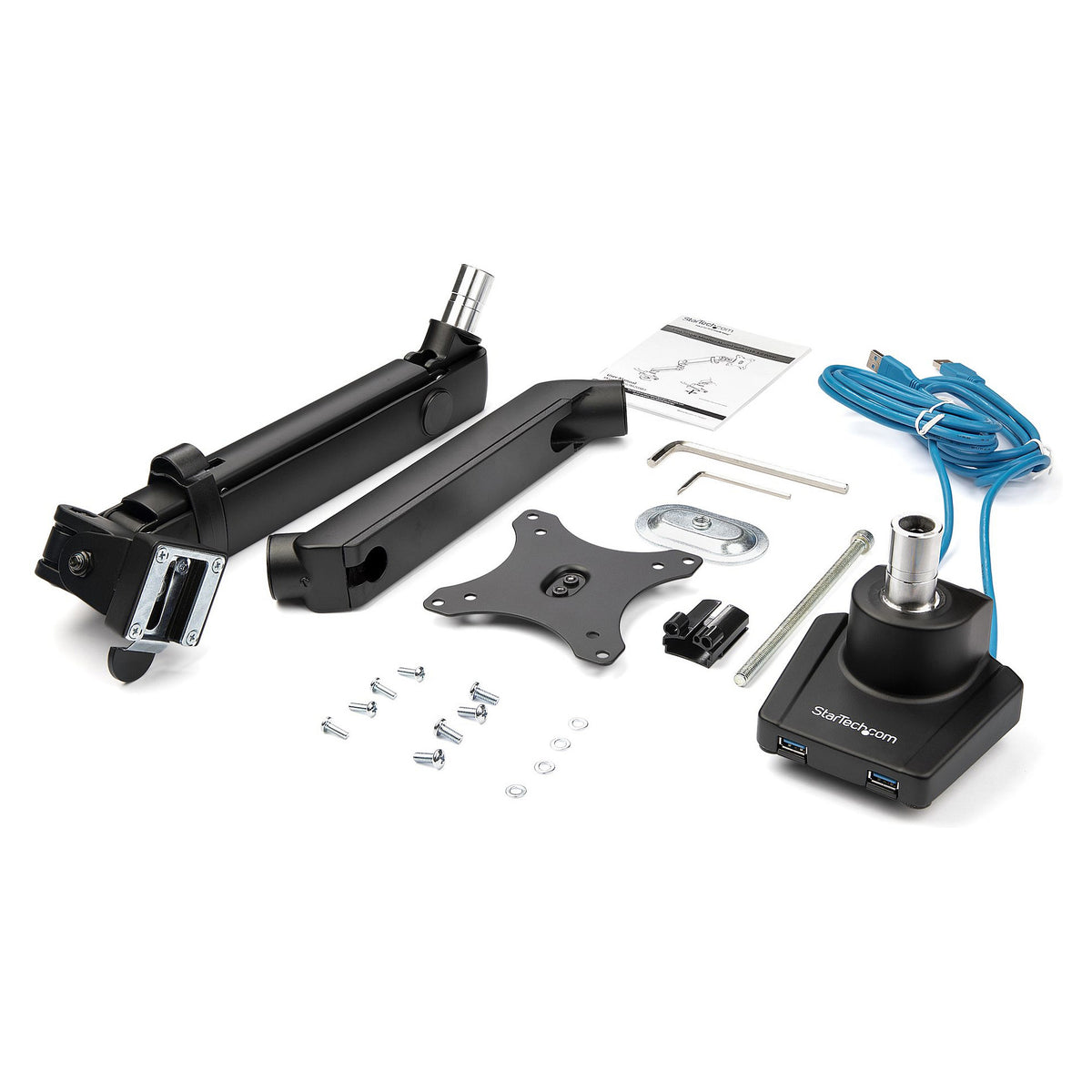 StarTech.com Desk Mount Monitor Arm with 2x USB 3.0 ports, Slim Full Motion Adjustable Single Monitor VESA Mount up to 17.6lbs (8kg)