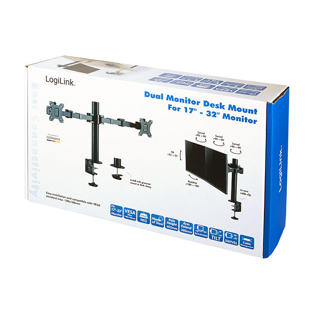 Logilink TIS 17"-32" 2TFT 3Gelenke schw. Max.12KG +Lochmont.