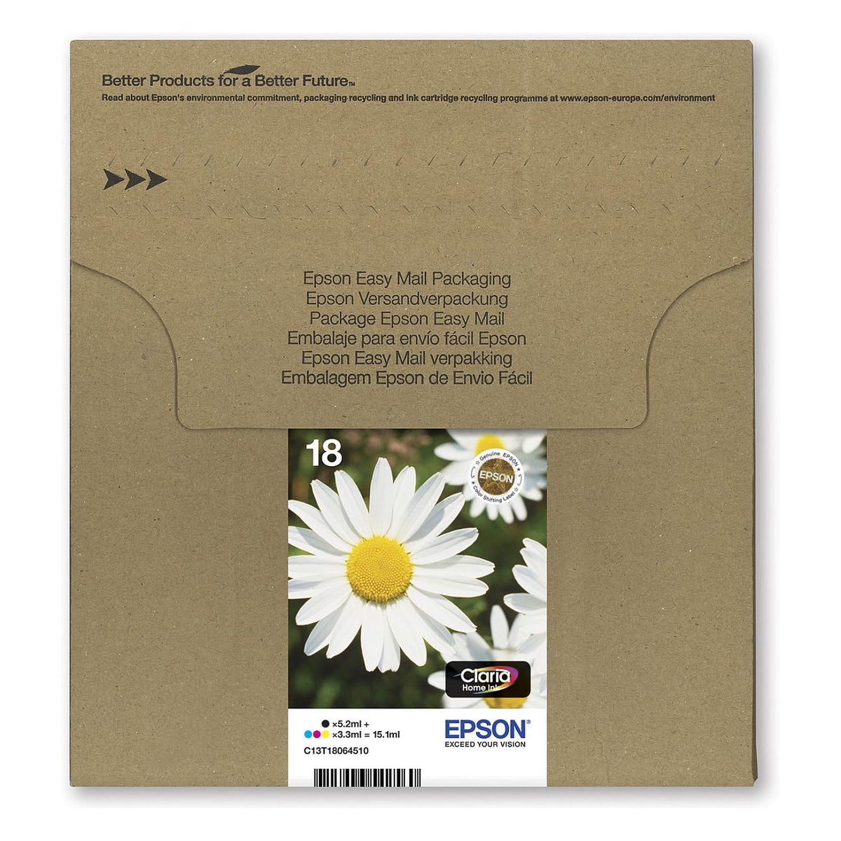 Epson Original Easy Mail Packing 18 Gänseblümchen Druckerpatronen - 4er Multipack (C13T18064511)