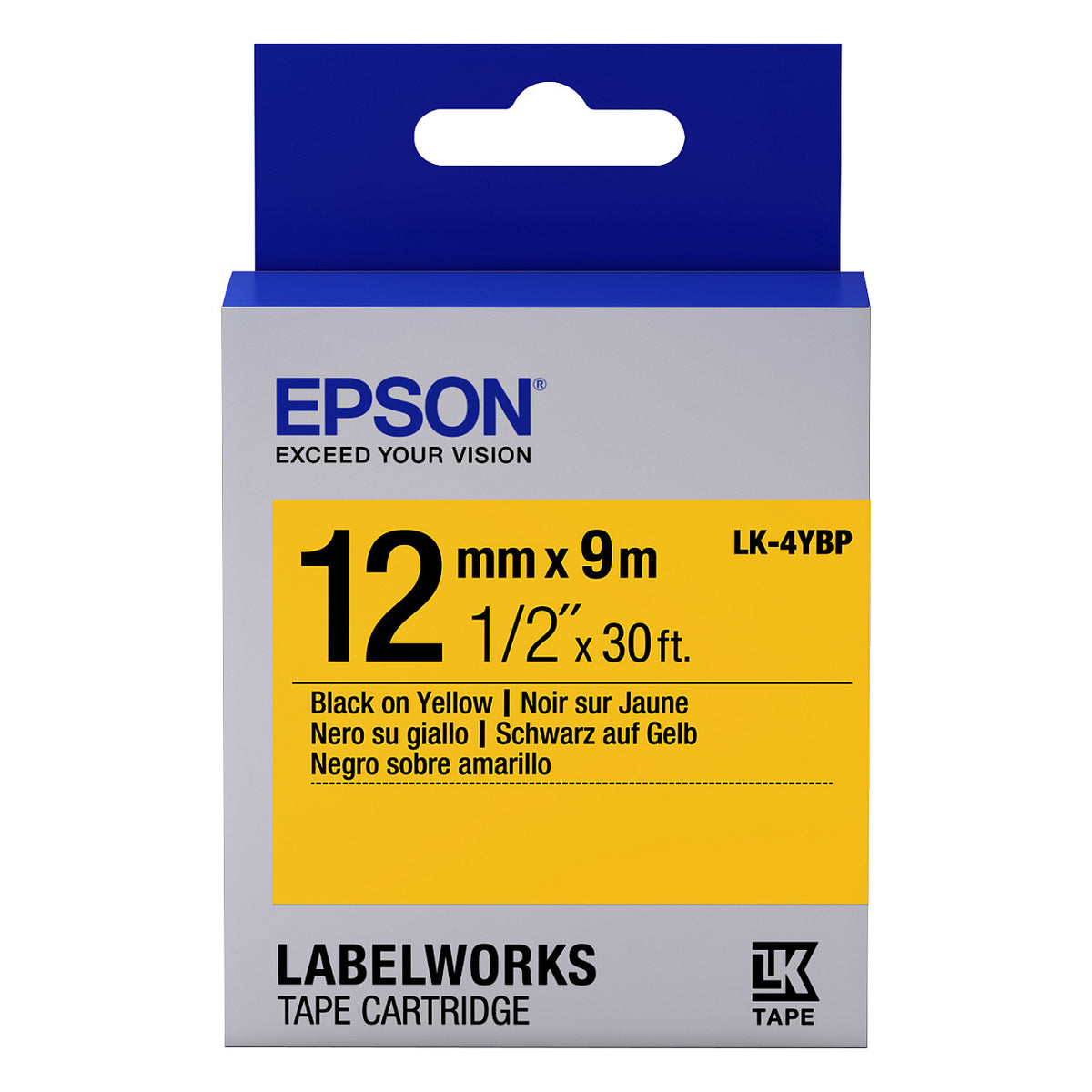 Epson LK-4YBP - Schwarz auf Gelb - Rolle (1,2 cm x 9 m)