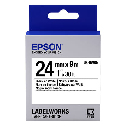 Epson LabelWorks LK-6WBN - Schwarz auf Weiß - Rolle (2,4 cm x 9 m)
