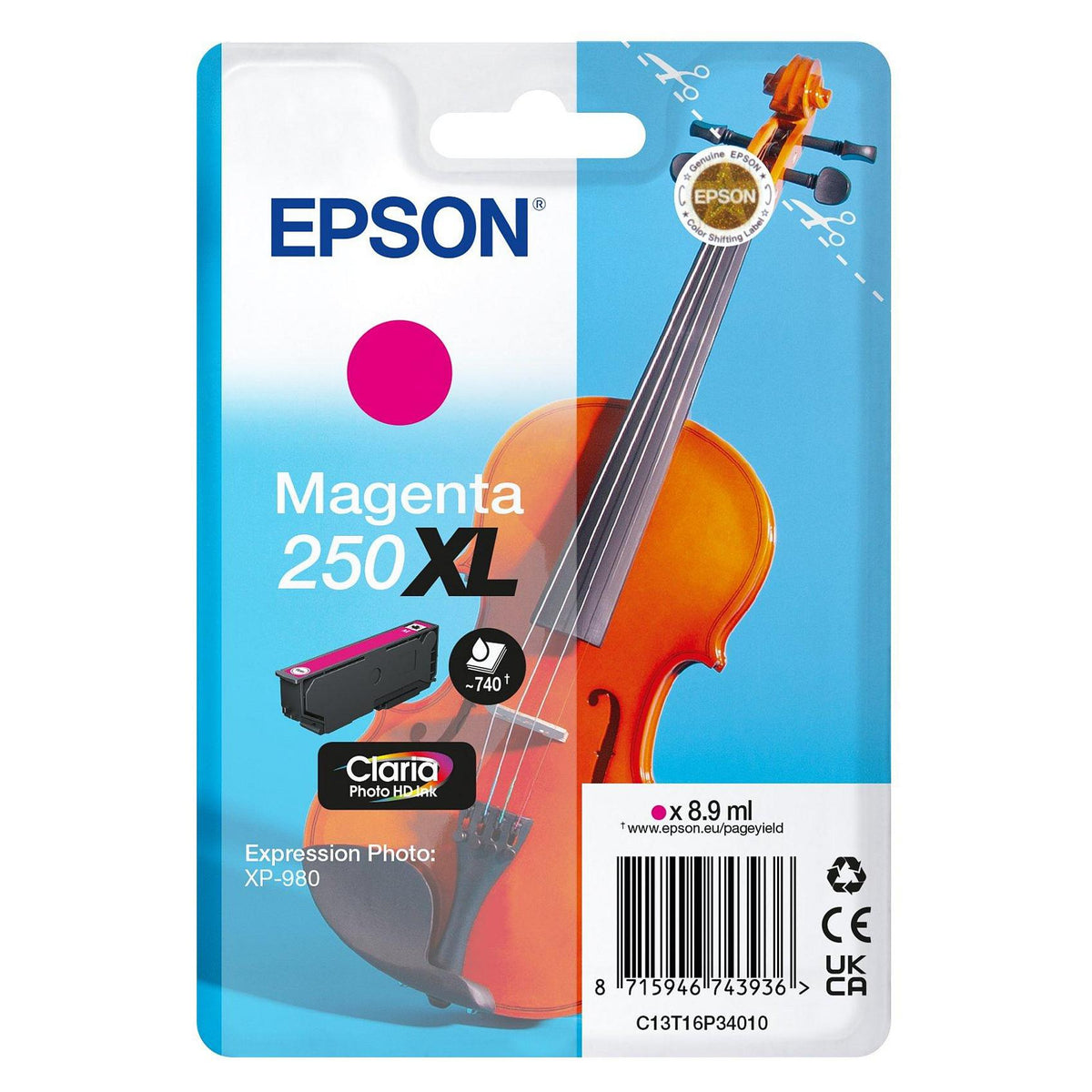 EPSON Tinte magenta 8.9ml XP 980, ''250XL''