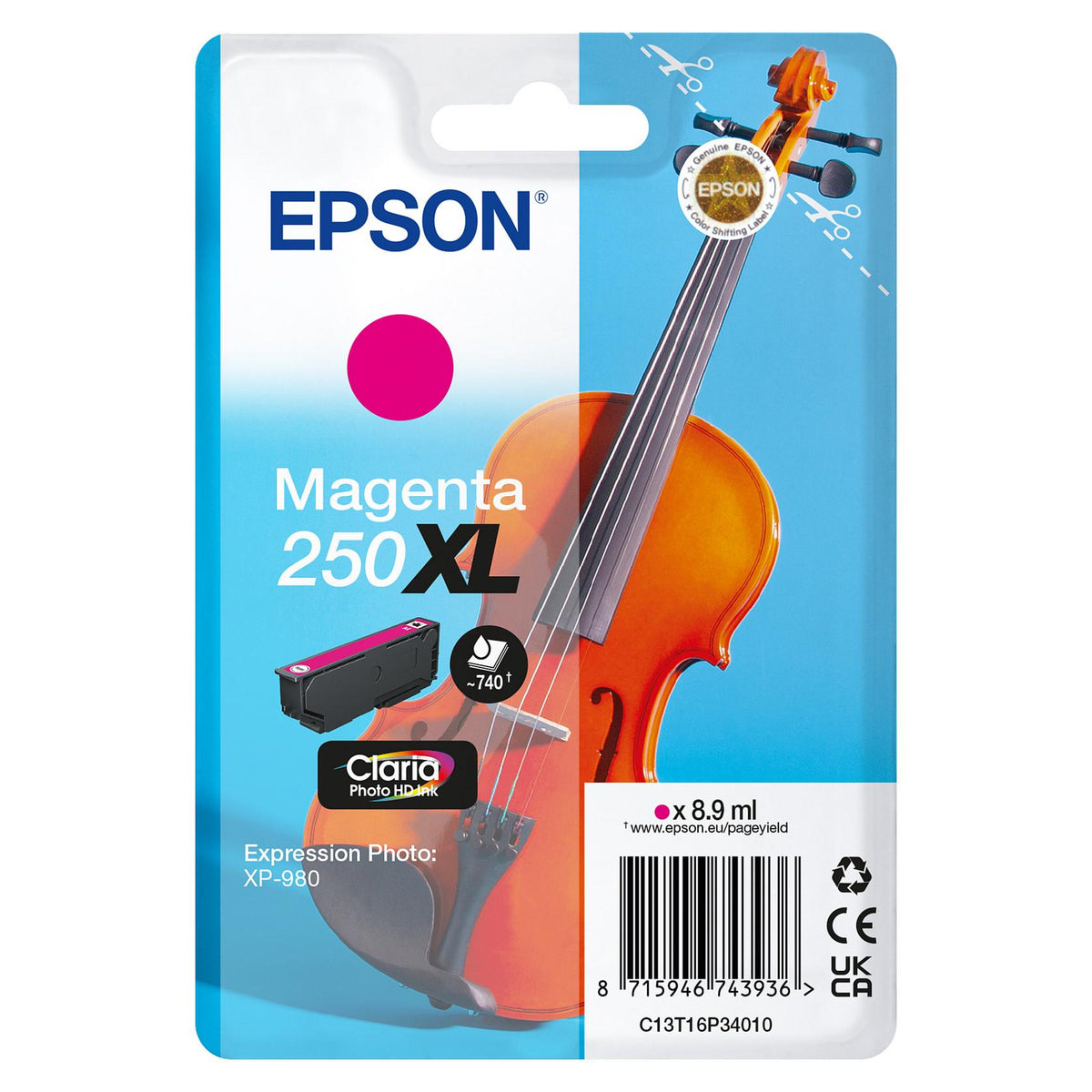 EPSON Tinte magenta 8.9ml XP 980, ''250XL''