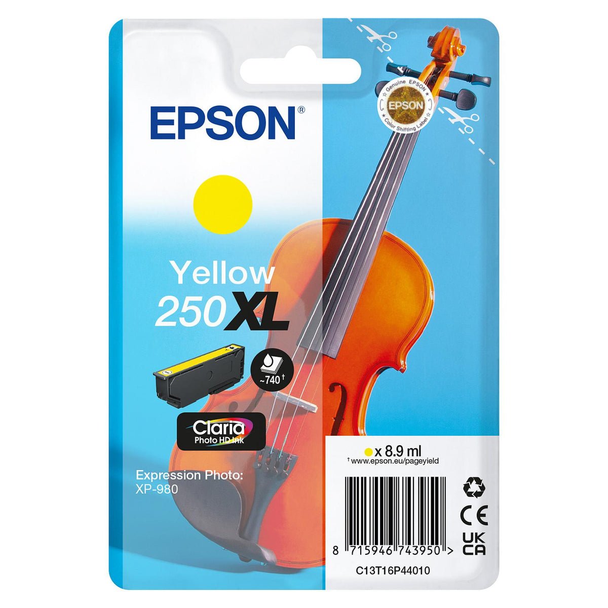 EPSON Tinte gelb 8.9ml XP 980, ''250XL''