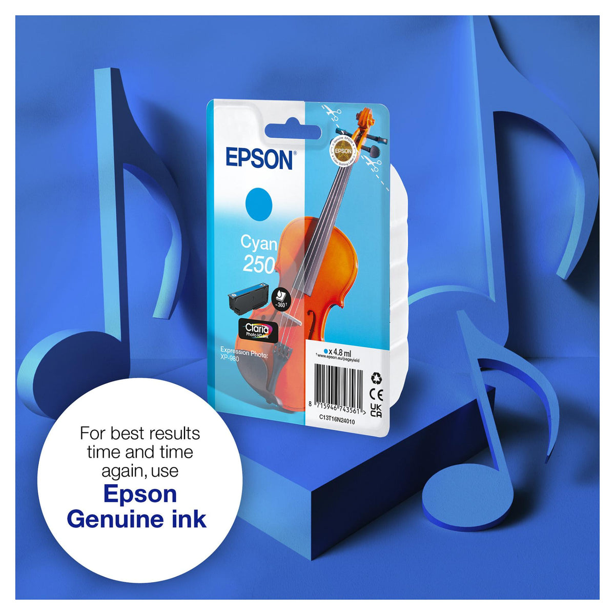 EPSON Tinte cyan 4.8ml XP 980, ''250''