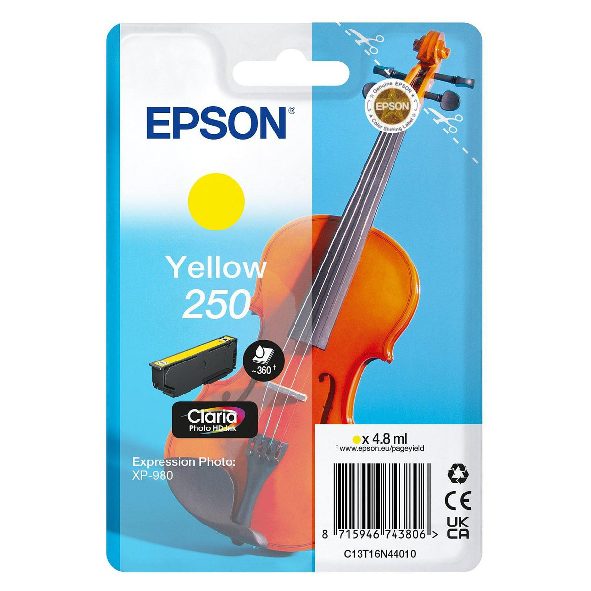 EPSON Tinte gelb 4.8ml XP 980, ''250''
