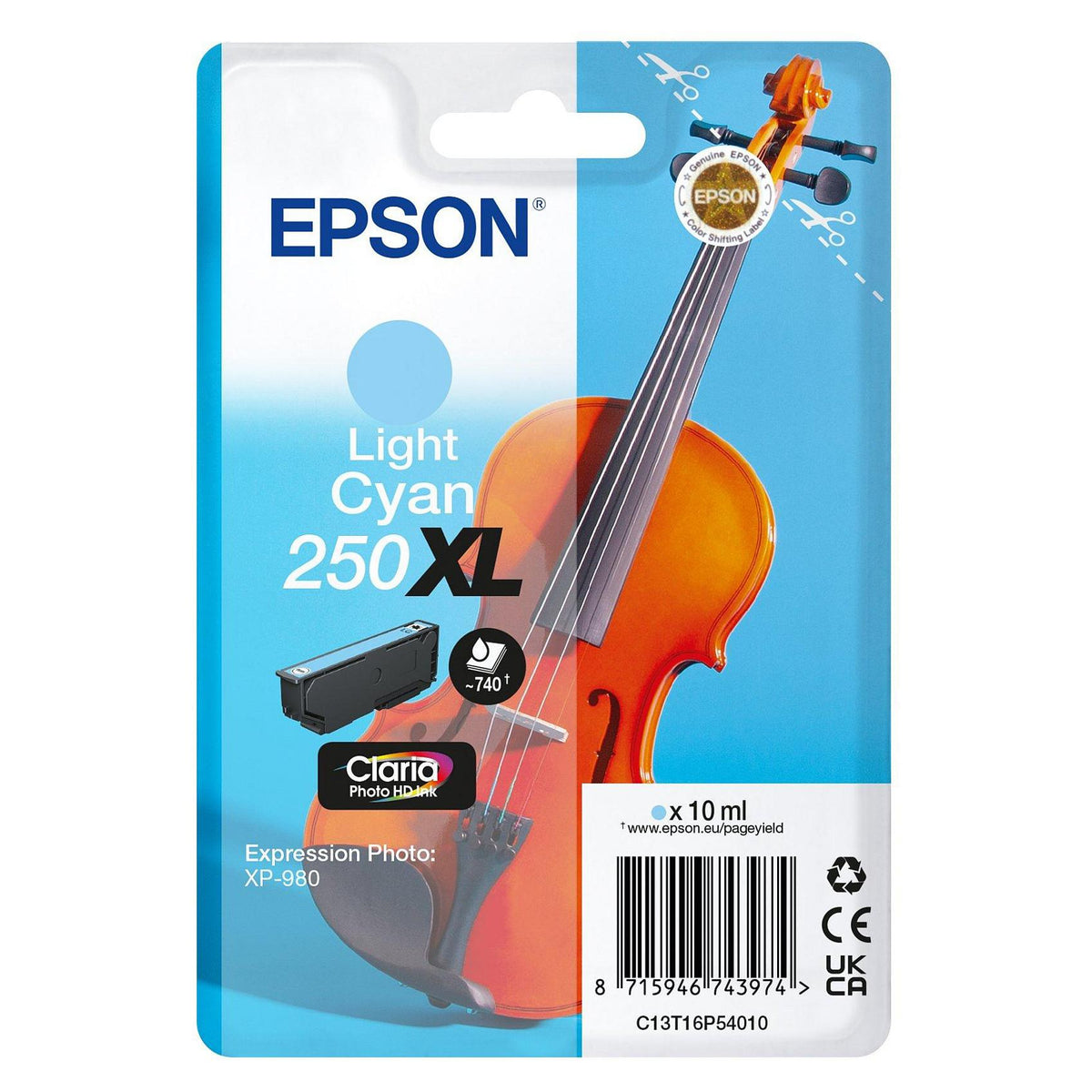 EPSON Tinte light cyan 10.0ml XP 980, ''250XL''