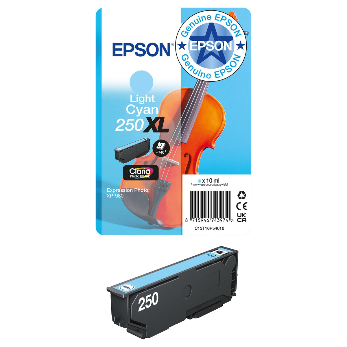 EPSON Tinte light cyan 10.0ml XP 980, ''250XL''