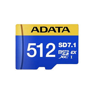 CARD ADATA Premier Extreme microSDXC SD7.1 512 GB (blau/gelb, SD7.1 Express, UHS-I U3, Class 10, V30, Nintendo Switch 2 Ready)