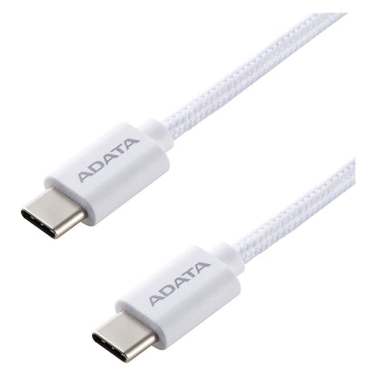 STICK ADATA USB 2.0 Kabel, USB-C Stecker > USB-C Stecker (wei, 2 Meter, PD 3.0, QC 3.0, Laden mit bis zu 100 Watt)