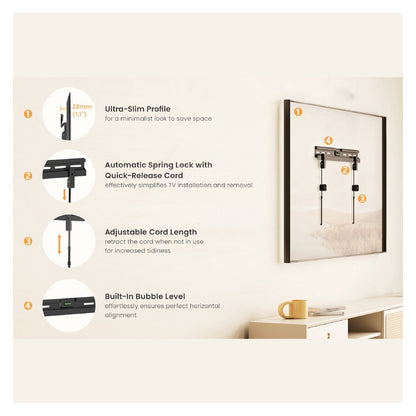 Equip Wandhalterung 37"-86"/1TFT NO DRILL 1Gelenk 60Kg sw