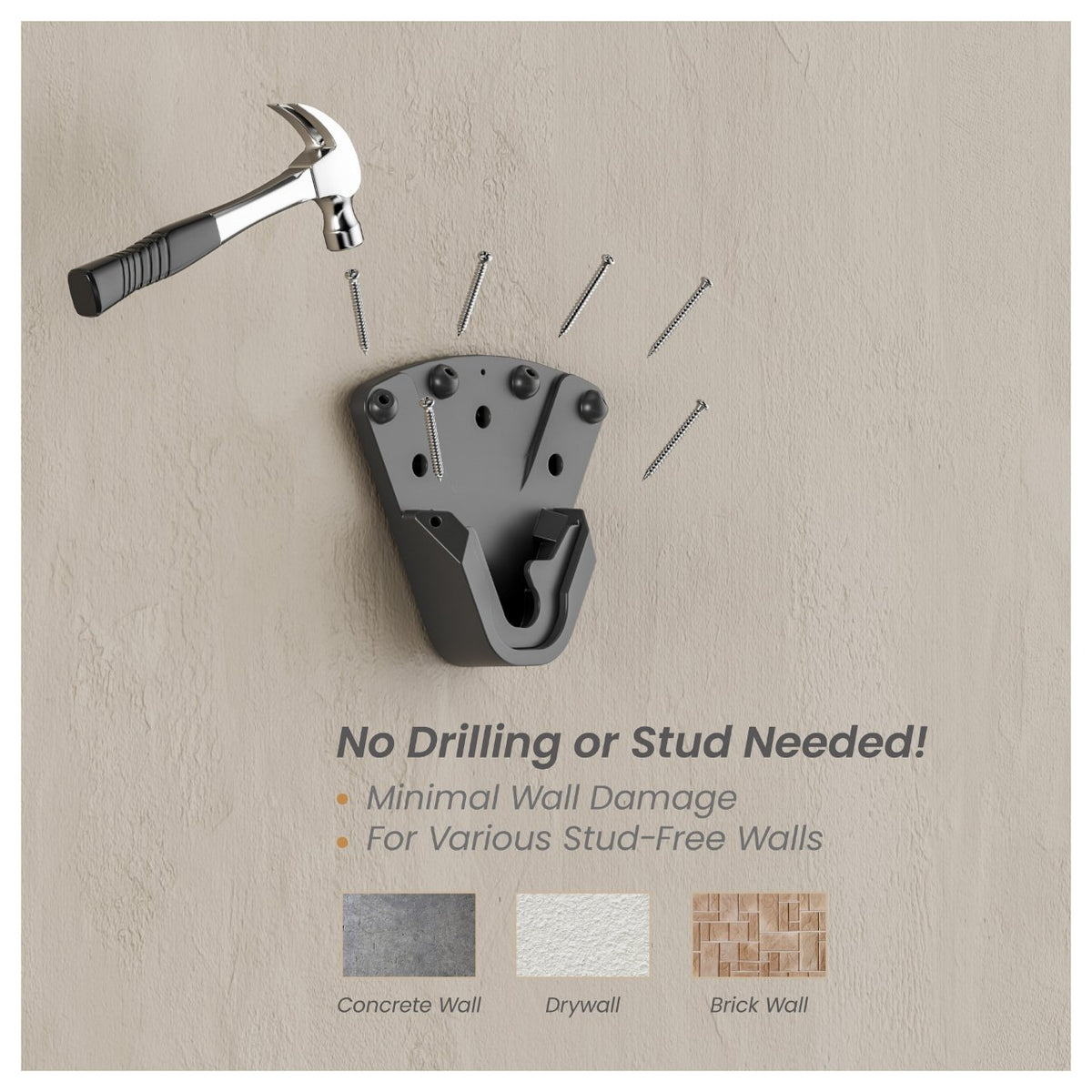 Equip Wandhalterung 32"-100"/1TFT NO DRILL 1Gelenk 75Kg sw