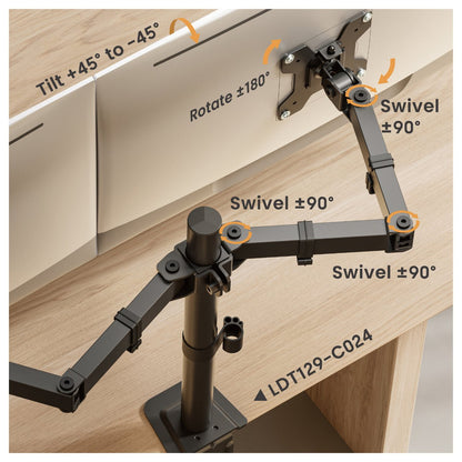 Equip Tischhalterung 17"-32"/2TFT 360° Gelenkig 10Kg schwarz