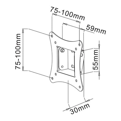 TECHLY Wandhalterung fuer 1 LCD TV LED 13-30 Zoll 33,02-76,2cm schwarzn Tragkraft 15Kg Tiefe 30mm