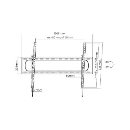 MANHATTAN TV-Wandhalterung fr Grossbildschirme von 152,4 bis 304,8cm von 60 bis 120Zoll und bis zu 120kg +/-10 Grad neigbar schwarz
