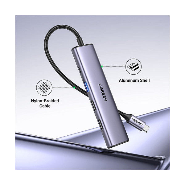 UGREEN CM478 5-in-1 100W PD USB-C Hub 1x HDMI 1x USB-C PD IN 2x USB-A 2.0 1x USB-A 3.0