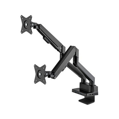 MANHATTAN Aluminium-Tischhalterung mit Gasdruckfeder fr zwei Monitore 43,2-81,3cm 17-32Zoll und 8-in-1-Dockingstation PD mit 100W