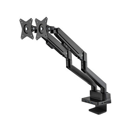 MANHATTAN Aluminium-Tischhalterung mit Gasdruckfeder fr zwei Monitore 43,2-81,3cm 17-32Zoll und 8-in-1-Dockingstation PD mit 100W