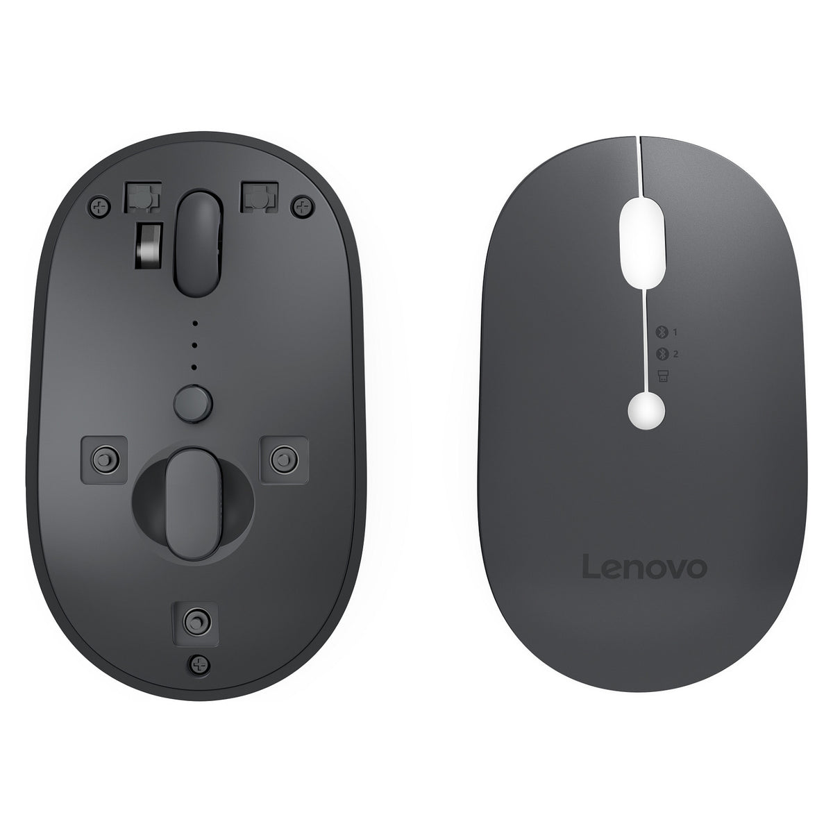 Lenovo Multi-Device - X9 Edition kabellose Maus - 2.4 GHz, Bluetooth 5.0 - grau/schwarz
