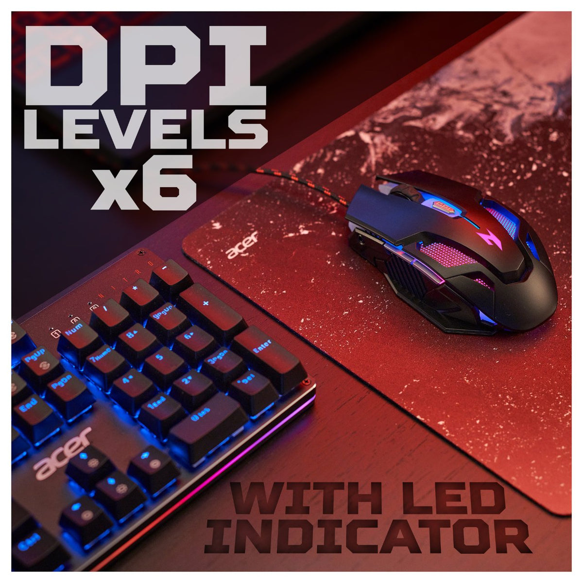 Acer Nitro NMW200 - Retail Pack - Mouse - Ergonomic