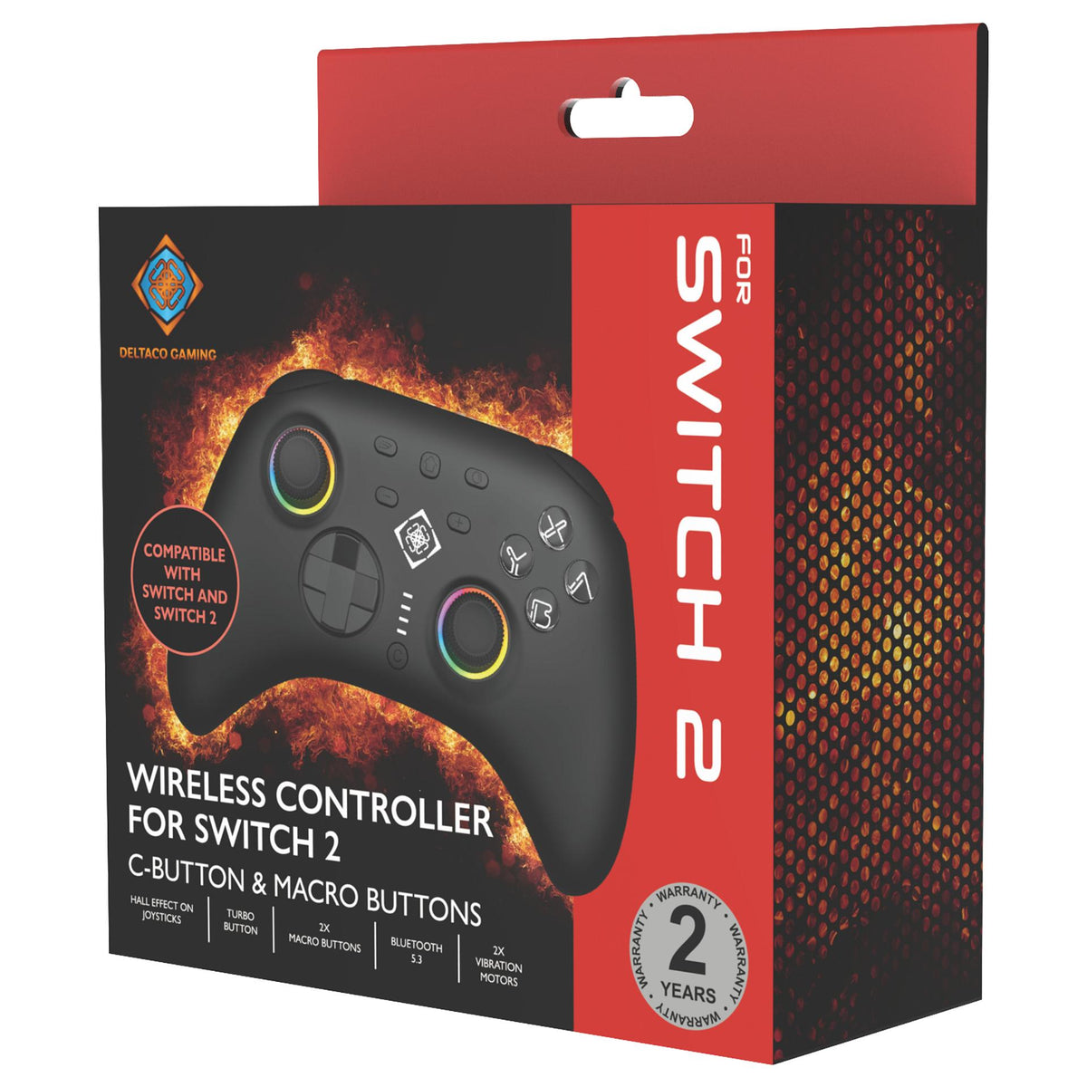 Deltaco Controller 2 C Taste RGB Wireless schwarz Switch
