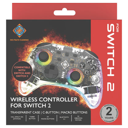 Deltaco Controller 2 C Taste RGB Wireless transparent Switch