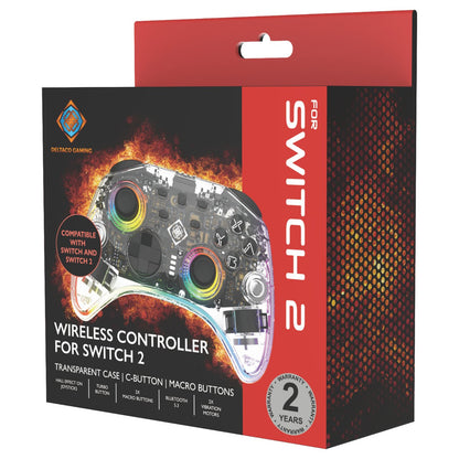 Deltaco Controller 2 C Taste RGB Wireless transparent Switch