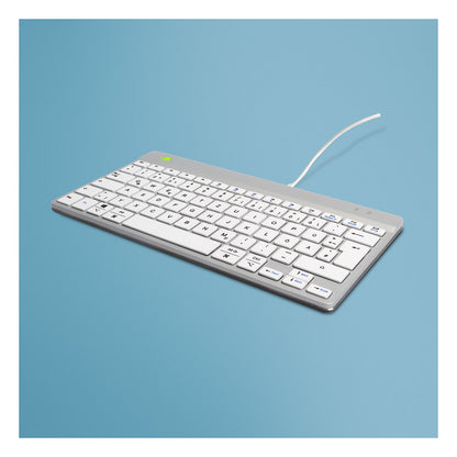 R-Go Compact Break ergonomische Tastatur QWERTZ (DE), verkabelt, weiß