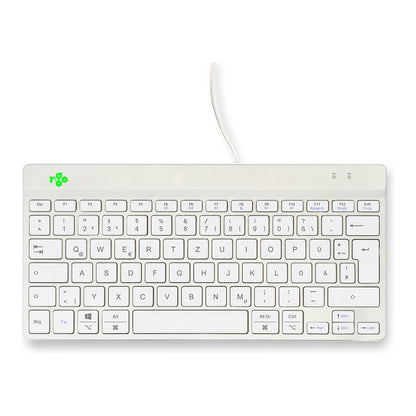 R-Go Compact Break ergonomische Tastatur QWERTZ (DE), verkabelt, weiß