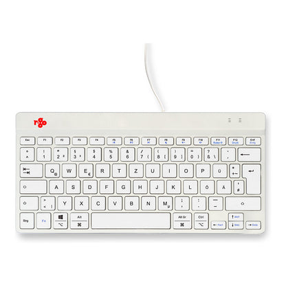 R-Go Compact Break ergonomische Tastatur QWERTZ (DE), verkabelt, weiß