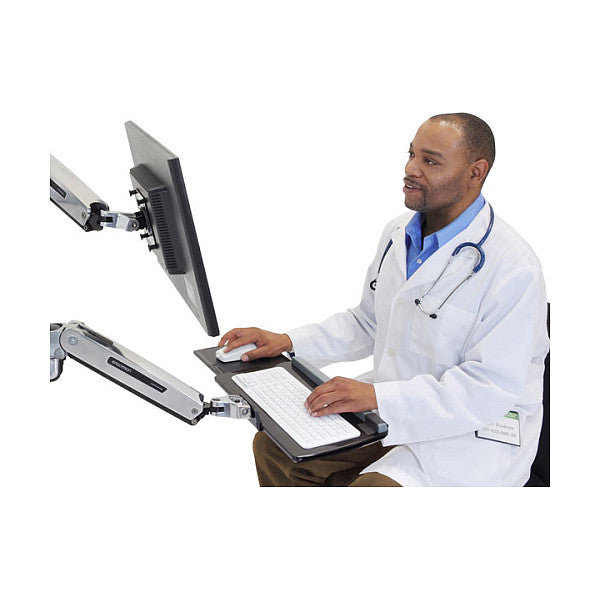 ERGOTRON LX Steh-Sitz-Wandmontage-Tastaturarm bis 2,2kg. 51cm hoehenverstellbar Reichweite Tastatur bis 107cm