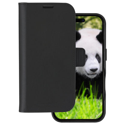 dbramante1928 Lynge - Flip-Hlle fr Mobiltelefon - MagSafe-Kompatibilitt - genarbtes Leder - Schwarz - fr Apple iPhone 16 Pro