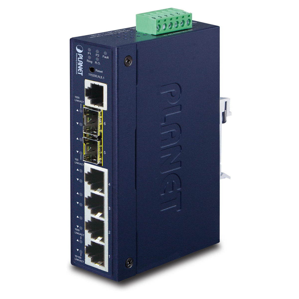 PLANET Industrial L2+ 4-Port 10/100/1000T + 2-Port