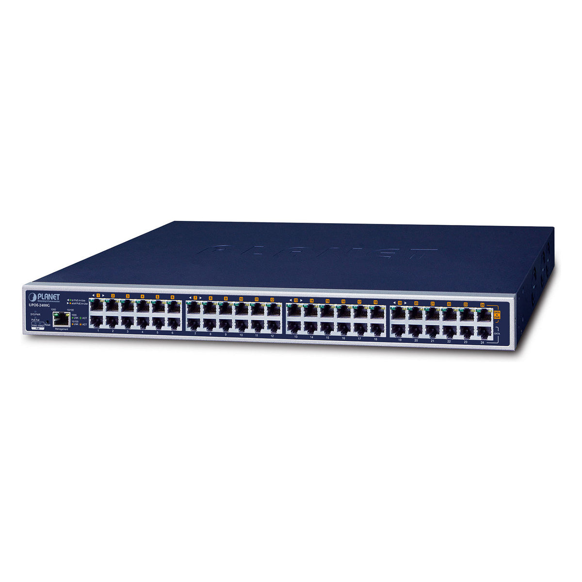 Planet UPOE-2400G 24-Port Gigabit 95W 802.3bt PoE++ Injector Hub 600W